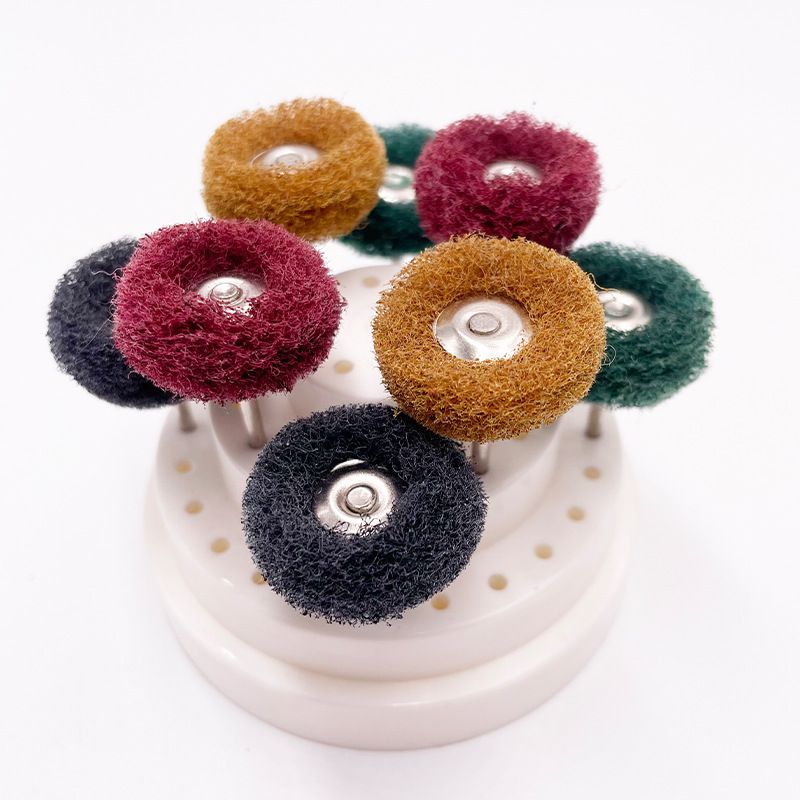 量大優(yōu)惠廠家批發(fā)尼龍迷你拋光刷  打磨機T型纖維輪  百潔布拋光