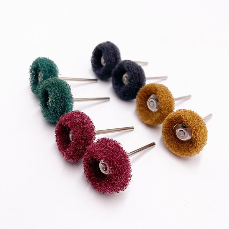 量大優(yōu)惠廠家批發(fā)尼龍迷你拋光刷  打磨機T型纖維輪  百潔布拋光