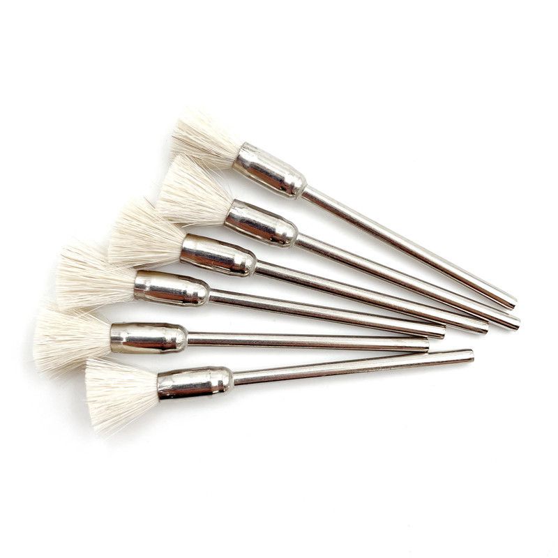 迷你拋光羊毛筆刷筆型刷電鉆電磨刷筆形刷帶柄羊毛磨頭碗型T型