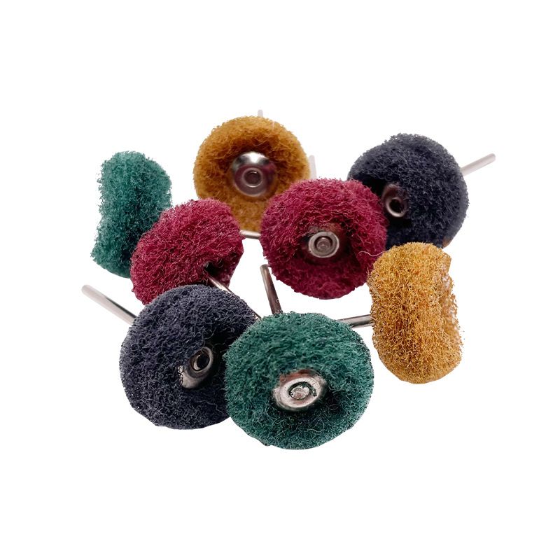 量大優(yōu)惠廠家批發(fā)尼龍迷你拋光刷  打磨機T型纖維輪  百潔布拋光